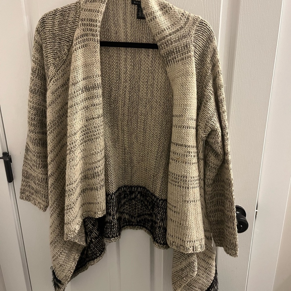 BCBGMaxAzria Beige and Black Cardigan